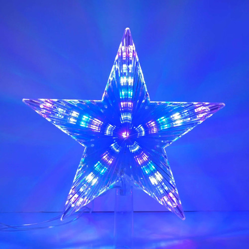 Estrella Punta De Arbol Tipo Cristal Luces Navideñas 30 Led
