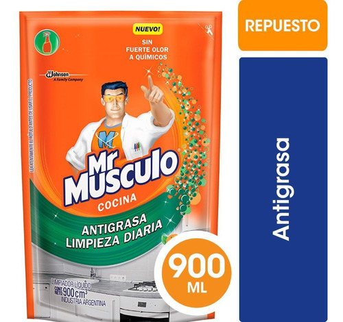 Limpiador Mr. Músculo Antigrasa Cocina Doypack 900 Ml