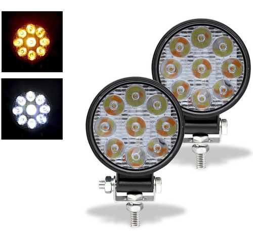 Jgo Faro Redondo 9 Led Bco/ambar Mini