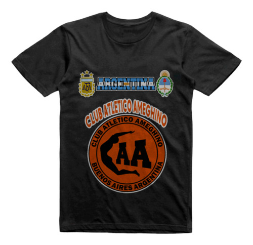 Remera Infantil Negra Club Atletico Ameghino Bs As