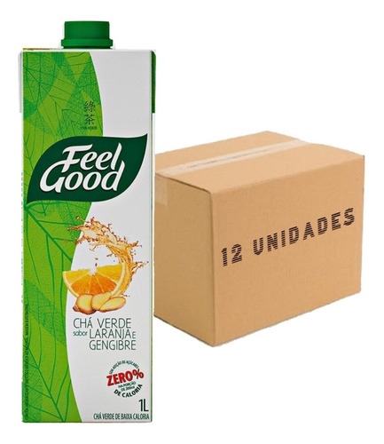 Chá Verde Laranja Com Gengibre Feel Good 1 Litro (12 Und)