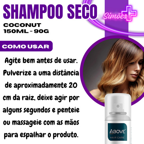 Shampoo Lavagem A Seco Coconut Alto Brilho 150ml Oleosidade