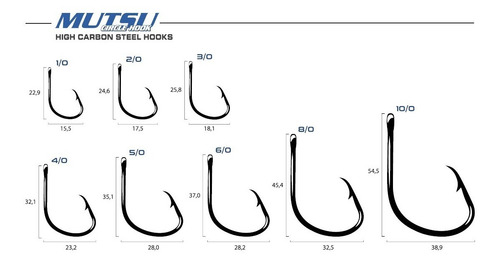 Mutsu Circle Hook 8/0, 10 unidades, deportes marinos