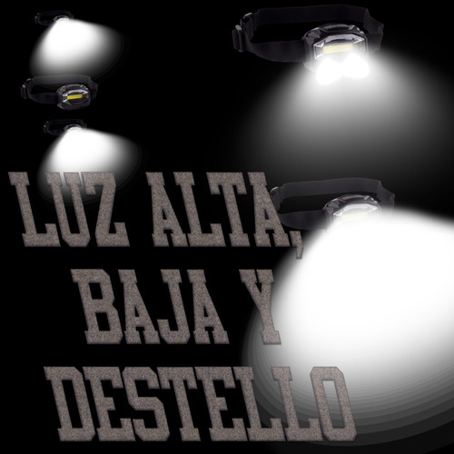 Imagen 5 de 10 de Linterna Vincha Minero Para Cabeza 3w 3 Modos De Iluminación