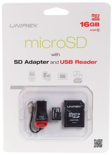 Unirex Msu 165 16gb Micro Sd Card With Usb Reader And Sd