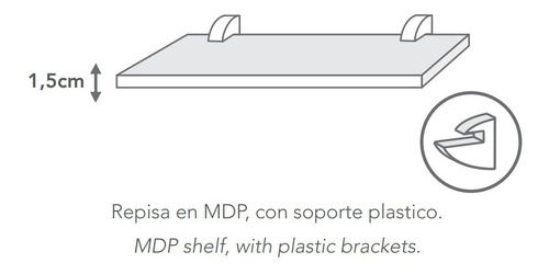 Pack 2 Estantes Prat-k Para Niños, 1.5x25x60cm