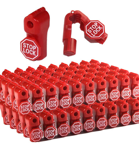 Peg Hook Lock Stop Lock, 100 Piezas, Plástico Rojo, Stop Loc