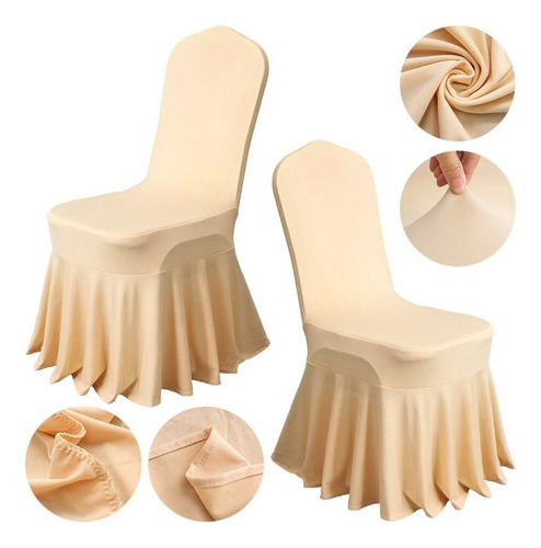 * Funda For Silla De Boda De Spandex Con Falda Plisada, 24