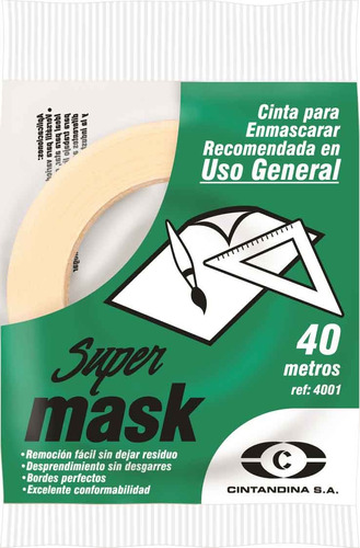 Cinta De Enmascarar Multiusos Cinta Andina 3/4 O 18mmx40mts