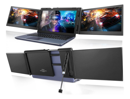 Extensor Pantalla Triple Para Laptop Monitor 12  Fhd 1080p C