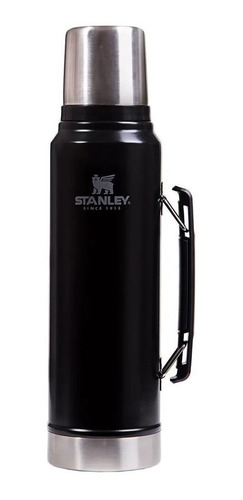 Imagen 1 de 3 de Stanley Termo Clásico 1 L con Tapón Cebador de acero inoxidable negro