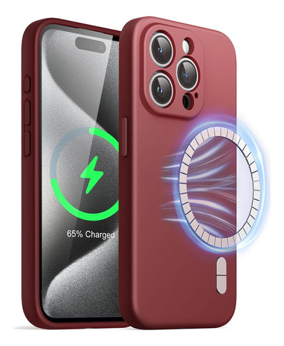 Funda Jetech Magnetic Silicone Para iPhone 15 Pro Max - 04