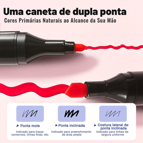 Kit Canetas Touch Marcador Canetinha Ponta Dupla 36 Cores