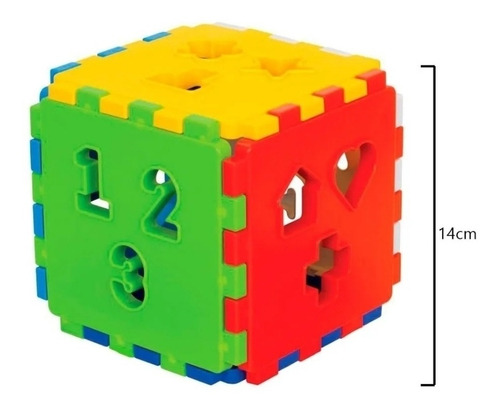 Imagem 9 de 10 de Kit 2 Brinquedos Cubo Educativo Dático Encaixe Bebe Infantil