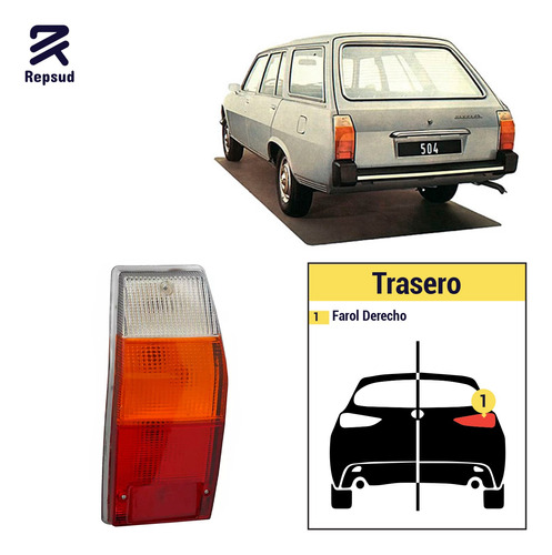 Farol Trasero Derecho Peugeot 504 Station Wagon