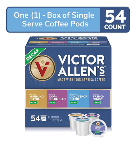 Victor Allen's Café, Variedad Decaf, K-cups, 54 Unidades
