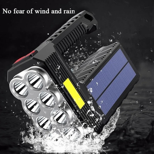 Lampara Táctica Led+cob Recargable Impermeable Energía Solar