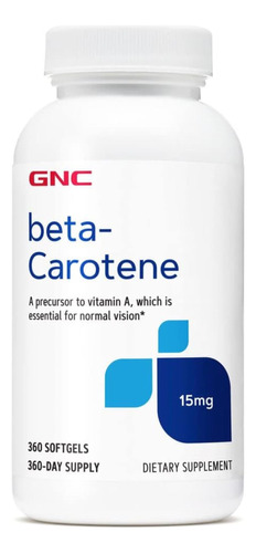 Betacaroteno 15mg 360 Capsulas Blandas  Gnc