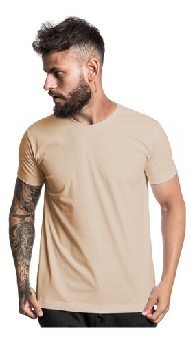 Camisetas Básica Bege 100% Algodão Premium
