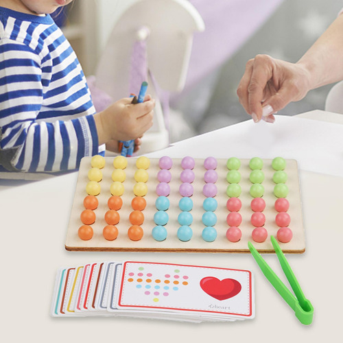 Juego De Cuentas De Tablero De Clavijas De Madera, Juguete A