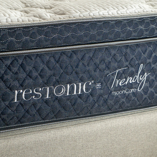 Colchón Restonic Individual Con Almohadas Trendy Color Azul Marino