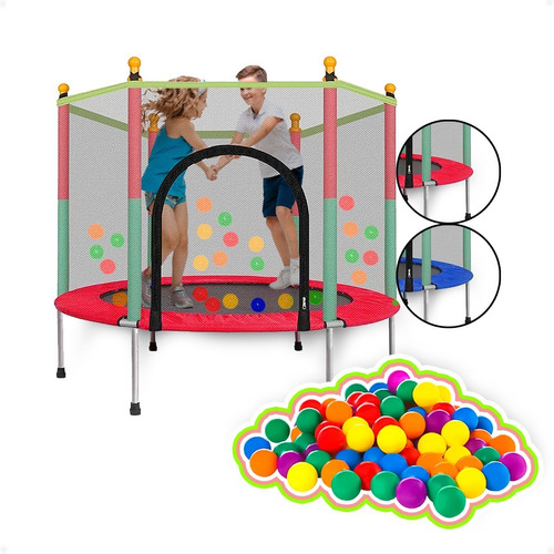 Cama Elástica Trampolín 140cm Colores + 25 Pelotas - Otec