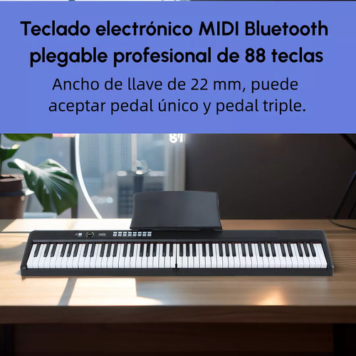 Besser Bluetooth Midi 88 Teclas Teclado Musical Piano Electrónico Negro