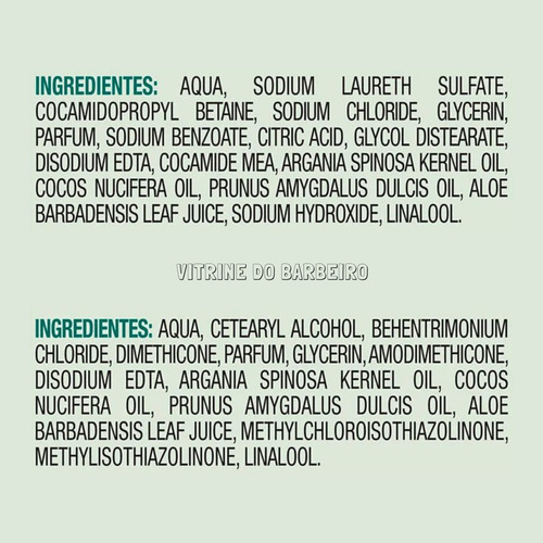 Kit Shampoo + Condicionador Babosa + Argan + Coco + AmĂȘndoas