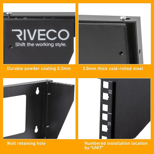 Soporte De Red Riveco 5u Para Montaje En Pared Vertical F...