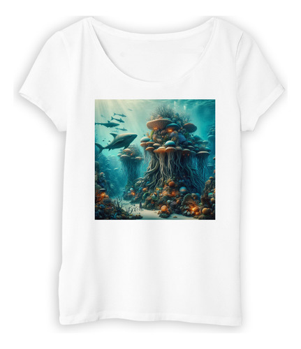 Remera Mujer Mundo Submarino Exotico Vida Mar Oceano