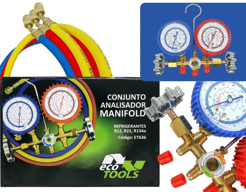 Cj Manifold R12 / R22 / R134a Mangueira 90cm