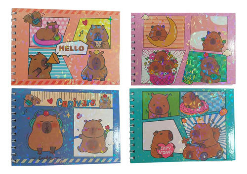 Kits De 4 Capibara Para Colorear, 49 Hojas, Dibujo Y Pintura