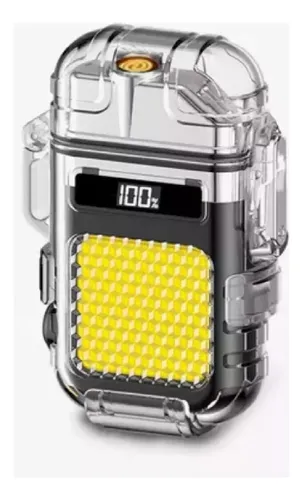 comprar Mini Linterna Led Cob Recargable Usb + Encendedor Sin Llama Linterna Negra Luz Blanco