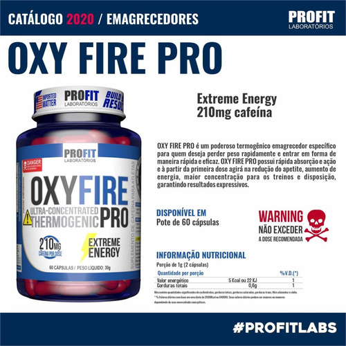 Imagem 2 de 4 de Emagrecedor Termogênico Oxy Fire Pro 60caps - Profit