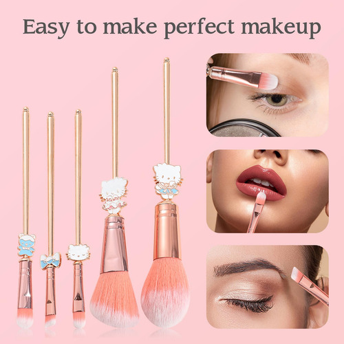 Set De Brochas De Maquillaje Wechip Cute Cat Style Con Bolsa