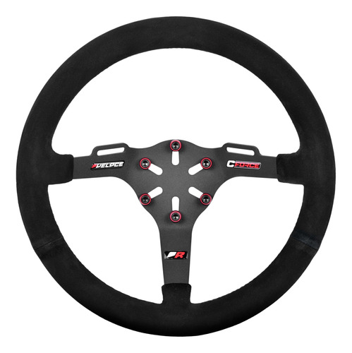 Volante Deportivo Veloce R 400 Mm Tapizado Gamuza Collino