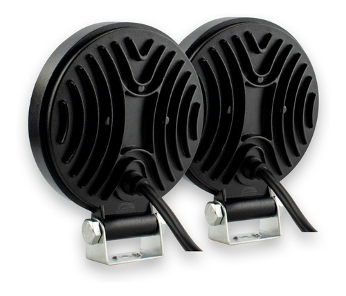 2 Faros 9 Led Redondos O Cuadrados Luz Fija Y Estrobo Slim