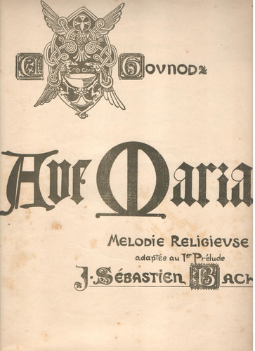 Partitura De La Melodía Ave María De Juan Sebastián Bach