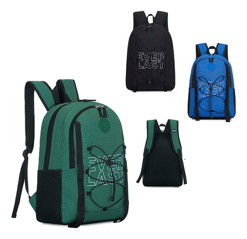 Mochila Urbana Everlast 16939 Color Negro Diseño De La Tela Lisa