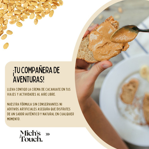 Crema De Cacahuate Sin Azúcar 100% Natural 250grs