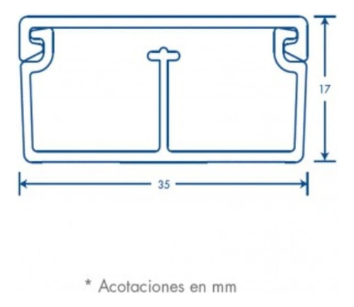 Canaleta Blanco De Pvc Base Y Tapa C/división Thorsman