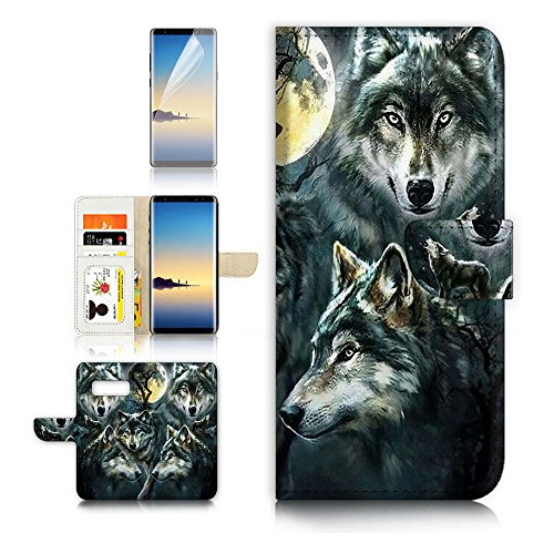 Funda Cartera Para Note 8 Galaxy Note 8 Night Wolf-02