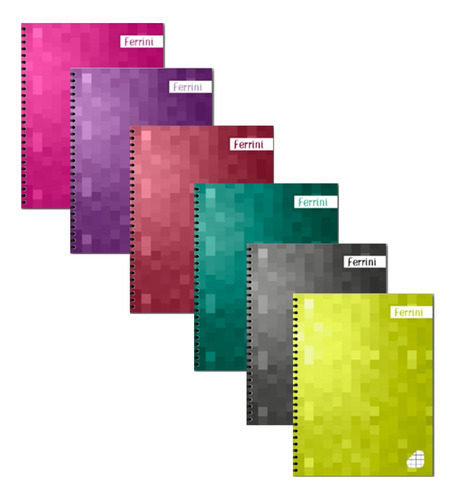 Cuadernos Profesionales Doble Aro Ferrini Unicolor 150h 12pz Color Cuadro Grande