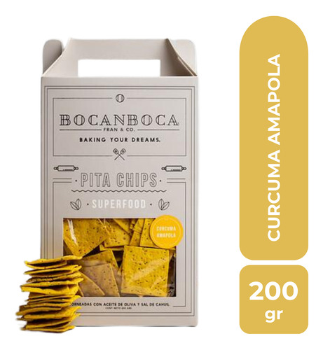 Bocanboca Pita Chips Cúrcuma Amapola 200 Gr