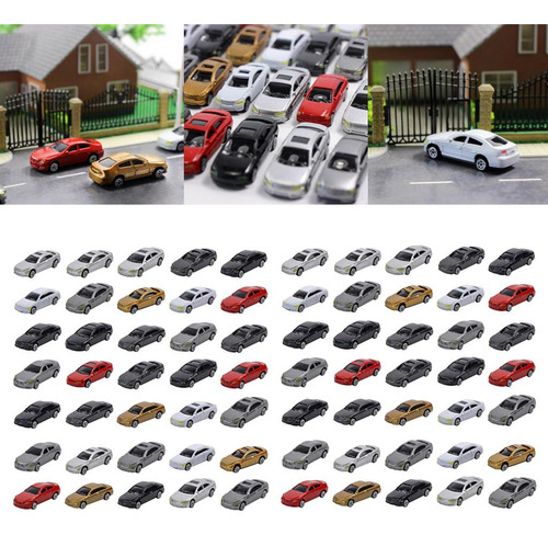 100 Piezas Ho Escala Modelo De Coche 1:87 Edificio Tren