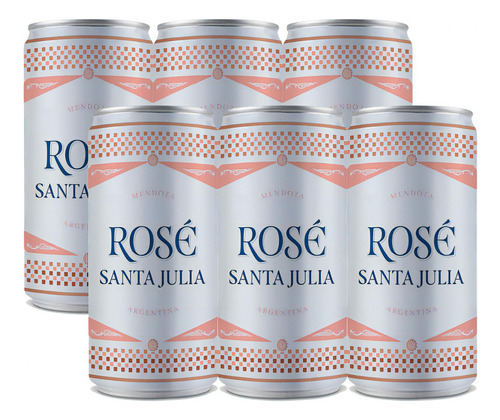 Lata De Vino Rosado 269ml Bodega Santa Julia Pack X6