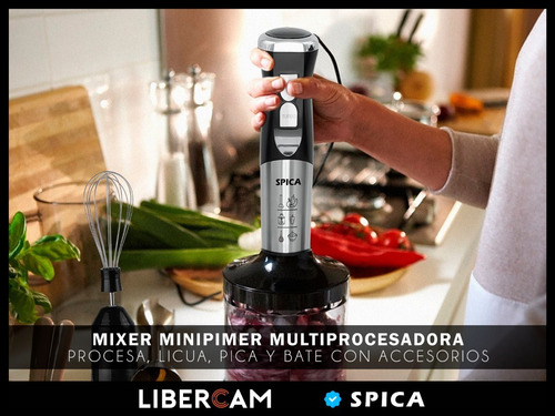 Imagen 9 de 10 de Mixer Minipimer Multiprocesadora Spica Sp-640 Batidora