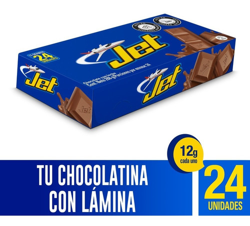 Chocolatina Jet Leche Plegadiza X 24 Un - kg