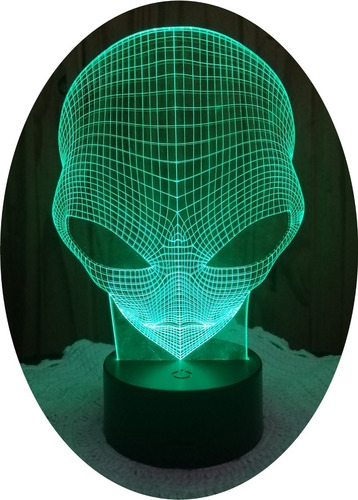 Cara De Alien Extraterrestre Lámpara Led 3d 7 Colores En Uno | Cuotas sin  interés