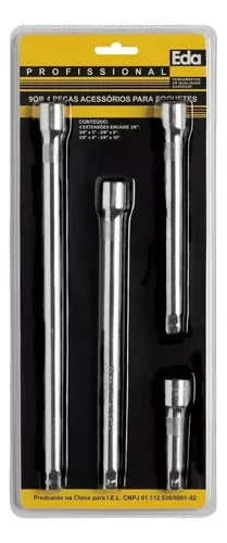 comprar Jogo Extensões Soquetes Eda 3u002F8'' 4 Peças Cromo Vanadium 9ob